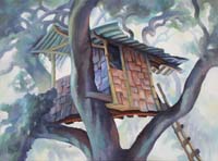 CALIFORNIAN TREE HOUSE 2 - Claude-Max Lochu - Artiste Peintre - Paris Painter