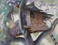 CALIFORNIAN TREE HOUSE 3 - Claude-Max Lochu - Artiste Peintre - Paris Painter