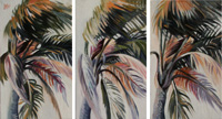 CALIFORNIAN PALMS TRIPTYQUE - Claude-Max Lochu - Artiste Peintre - Paris Painter