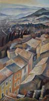 LUBERON ROOFTOPS IN WINTER - Claude-Max Lochu - Artiste Peintre - Paris Painter