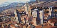 SAN GIMIGNANO FLYING VIEW - Claude-Max Lochu - Artiste Peintre - Paris Painter