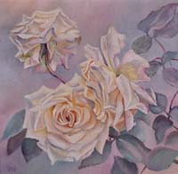 ROSES BLANCHES N°1 - Claude-Max Lochu - Artiste Peintre - Paris Painter