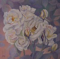 ROSES BLANCHES N°2 - Claude-Max Lochu - Artiste Peintre - Paris Painter