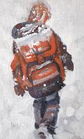 BERLINER JUNGE IM SCHNEE - Claude-Max Lochu - Artiste Peintre - Paris Painter