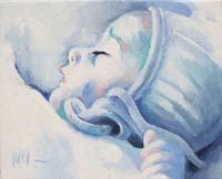 BLUE BABY GIRL N°2 - Claude-Max Lochu - Artiste Peintre - Paris Painter