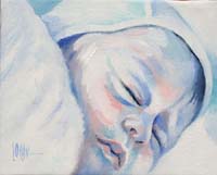 BLUE BABY GIRL N°4 - Claude-Max Lochu - Artiste Peintre - Paris Painter