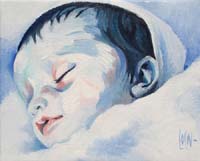 BLUE BABY GIRL N°3 - Claude-Max Lochu - Artiste Peintre - Paris Painter