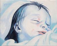 BLUE BABY GIRL N°5 - Claude-Max Lochu - Artiste Peintre - Paris Painter