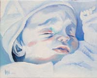 BLUE BABY GIRL N°6 - Claude-Max Lochu - Artiste Peintre - Paris Painter