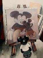 MICKEY IN THE STUDIO - Claude-Max Lochu - Artiste Peintre - Paris Painter