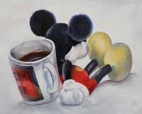 MICKEY AND THE MUG - Claude-Max Lochu - Artiste Peintre - Paris Painter