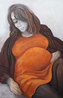 MATERNITE ORANGE - Claude-Max Lochu - Artiste Peintre - Paris Painter