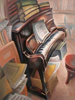 LE PIANO DU BOUQUINISTE - Claude-Max Lochu - Artiste Peintre - Paris Painter