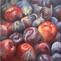 POMMES,PRUNES & FIGUES - Claude-Max Lochu - Artiste Peintre - Paris Painter