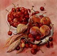 CERISES ET PECHES - Claude-Max Lochu - Artiste Peintre - Paris Painter