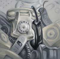 LES TELEPHONES - Claude-Max Lochu - Artiste Peintre - Paris Painter