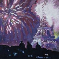 FIREWORKS IN PASSY - Claude-Max Lochu - Artiste Peintre - Paris Painter