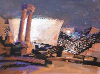 NOCTURNE AU THEATRE ANTIQUE ARLES - Claude-Max Lochu - Artiste Peintre - Paris Painter