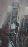 RAINY TIMES SQUARE - Claude-Max Lochu - Artiste Peintre - Paris Painter