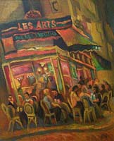 CAFE DES ARTS - Claude-Max Lochu - Artiste Peintre - Paris Painter