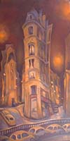 NOCTURNE PORTE SAINT DENIS - Claude-Max Lochu - Artiste Peintre - Paris Painter