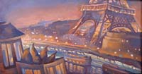 PETIT NOCTURNE ORANGE - Claude-Max Lochu - Artiste Peintre - Paris Painter