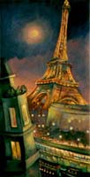 PLEINE LUNE A PASSY - Claude-Max Lochu - Artiste Peintre - Paris Painter