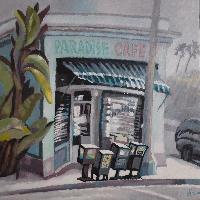 PARADISE CAFE - Claude-Max Lochu - Artiste Peintre - Paris Painter