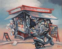 KIOSQUE SUR LA PLAGE - Claude-Max Lochu - Artiste Peintre - Paris Painter