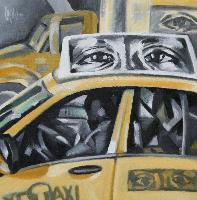 YELLOW CAB ON CANAL ST - Claude-Max Lochu - Artiste Peintre - Paris Painter