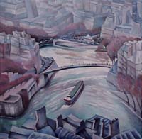 LA SEINE VUE DE JUSSIEU N°2 - Claude-Max Lochu - Artiste Peintre - Paris Painter