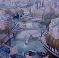 LA SEINE VUE DE JUSSIEU N°3 - Claude-Max Lochu - Artiste Peintre - Paris Painter