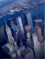 WALL STREET FROM THE TWINS - Claude-Max Lochu - Artiste Peintre - Paris Painter